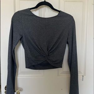 Gray crop top